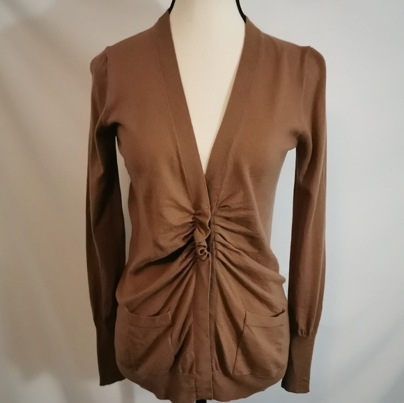 J. Crew Sweaters - J Crew 100% Merino Wool Light Brown Cardigan - Sz S